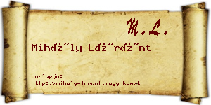 Mihály Lóránt névjegykártya
