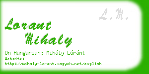 lorant mihaly business card